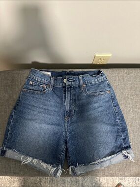 GAP Dark Blue Distressed Denim Cutoff Shorts